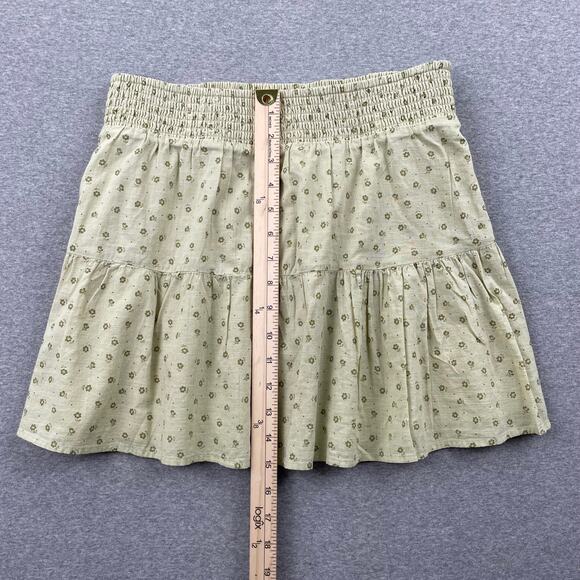 BP Nordstrom Skirt M Green Disty Floral Tiered Cotton Fairy Soft Grunge Boho - Picture 5 of 10